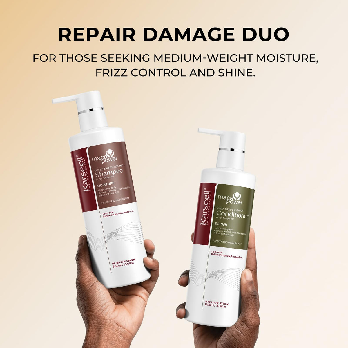 Karseell after-use shiny hair portrait showing smoother, glossier strands following treatment