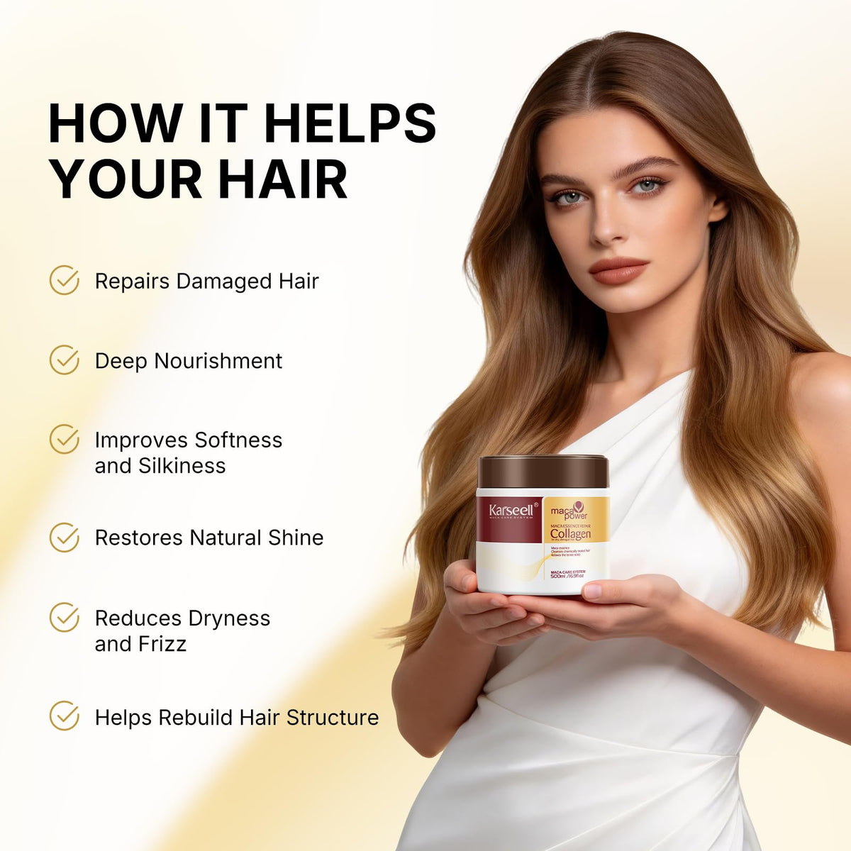 Karseell with argan oil and collagen visual highlighting nourishing ingredients