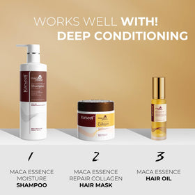 Karseell argan shampoo pouring from bottle to demonstrate gentle cleansing