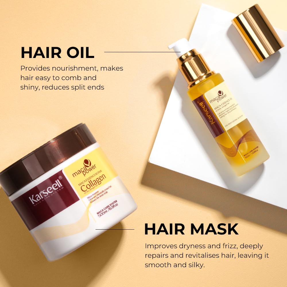 Karseell before and after hair improvement showing smoother, shinier strands