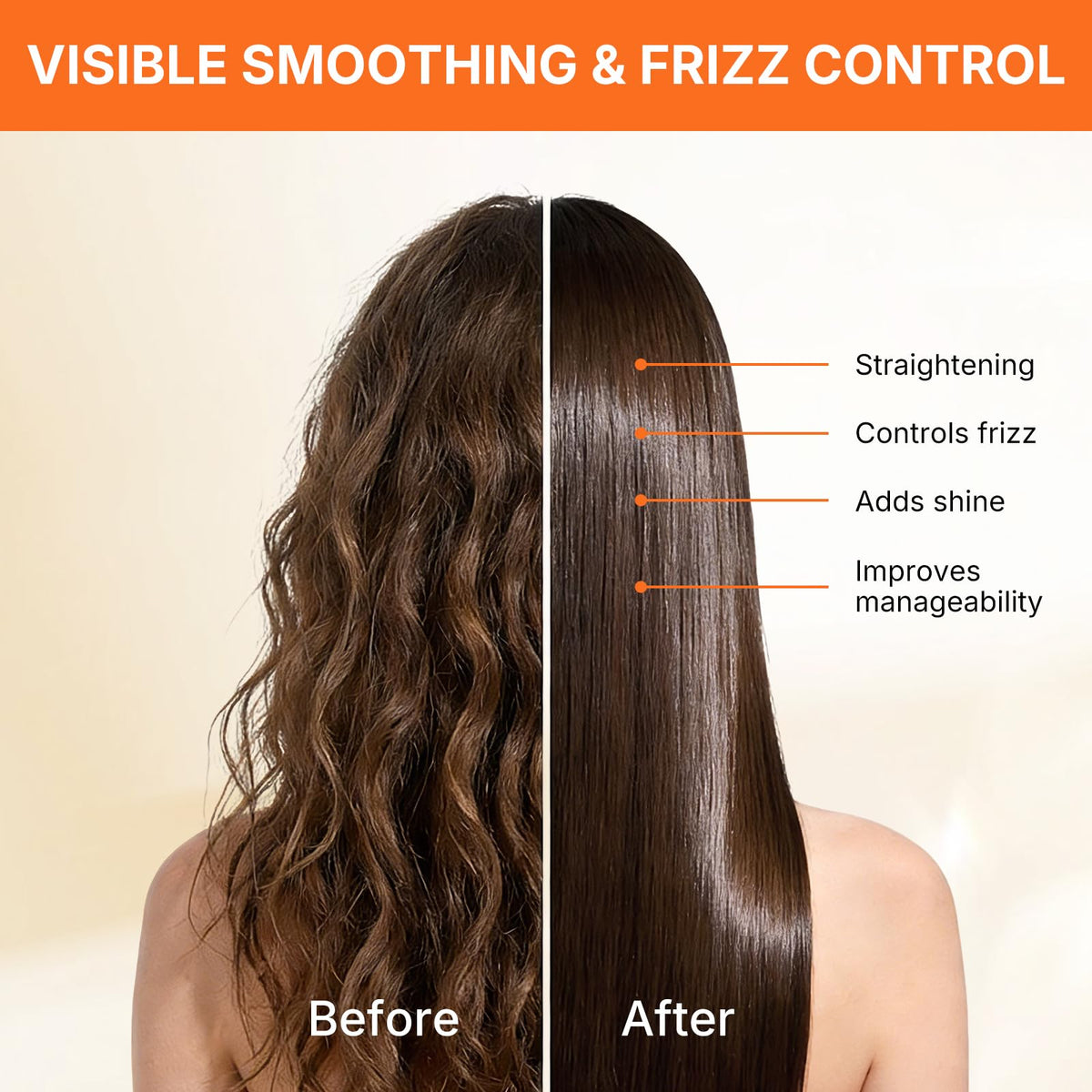 Karseell before and after hair comparison showing reduced frizz and improved shine