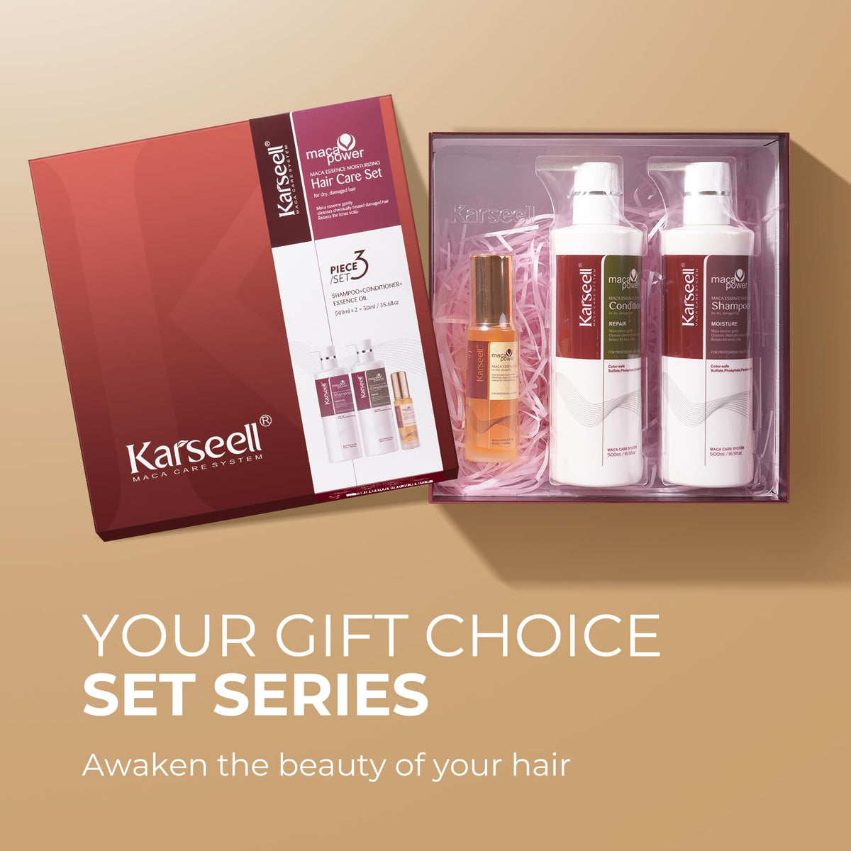 Karseell conditioner pouring close-up showing creamy texture and detangling benefit