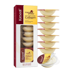 Karseell front packaging showing eight travel-size collagen jars and benefits