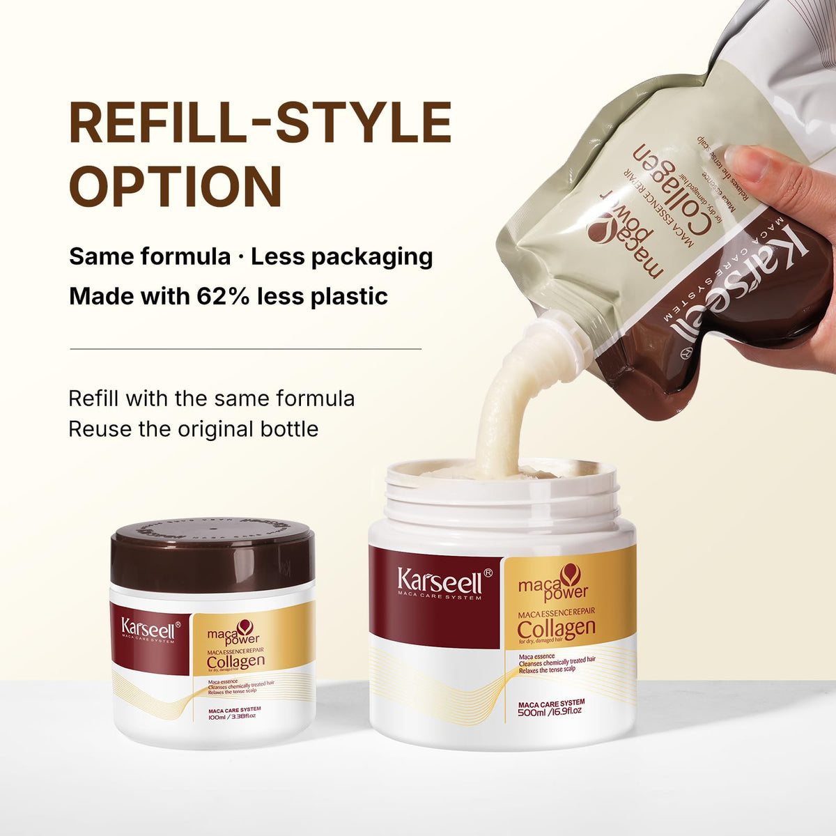 Karseell hair mask applied to wet hair showing easier detangling