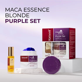 Karseell mask texture close-up illustrating creamy violet formula for brass reduction