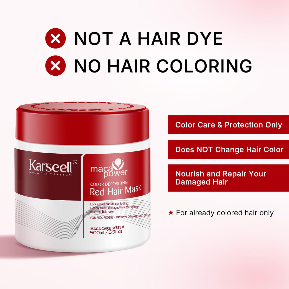 Karseell open jar texture of red creamy mask for deep conditioning