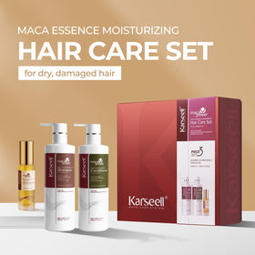 Karseell shampoo bottle label highlighting argan oil and gentle formula benefits