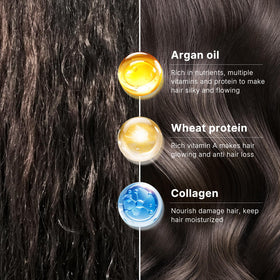Karseell bottle size comparison illustrating 16.9 fl oz mask and 1.69 fl oz oil