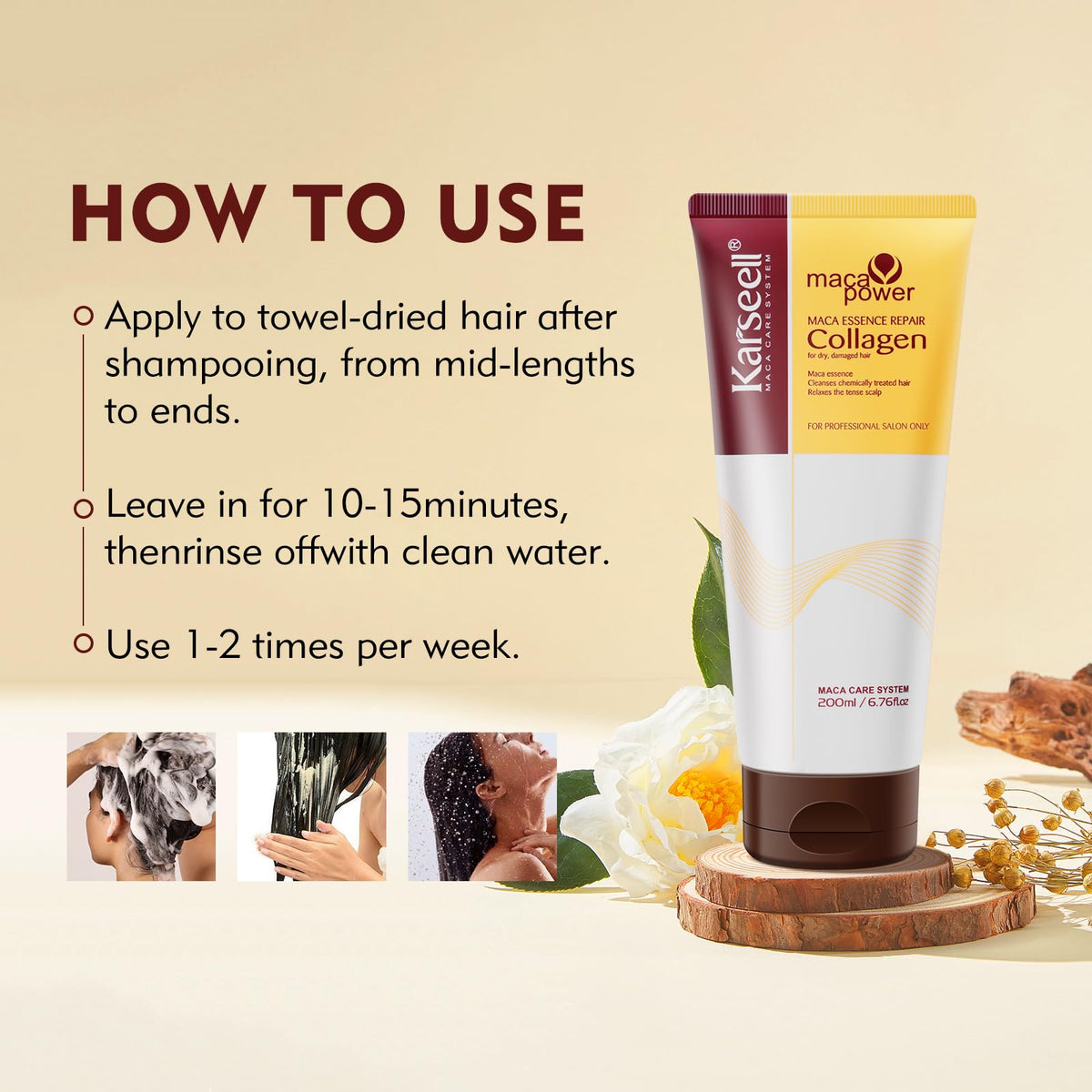 Karseell size comparison in hand illustrating 200ml travel-friendly jar