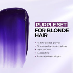 Karseell applying product on blonde hair to neutralize brass