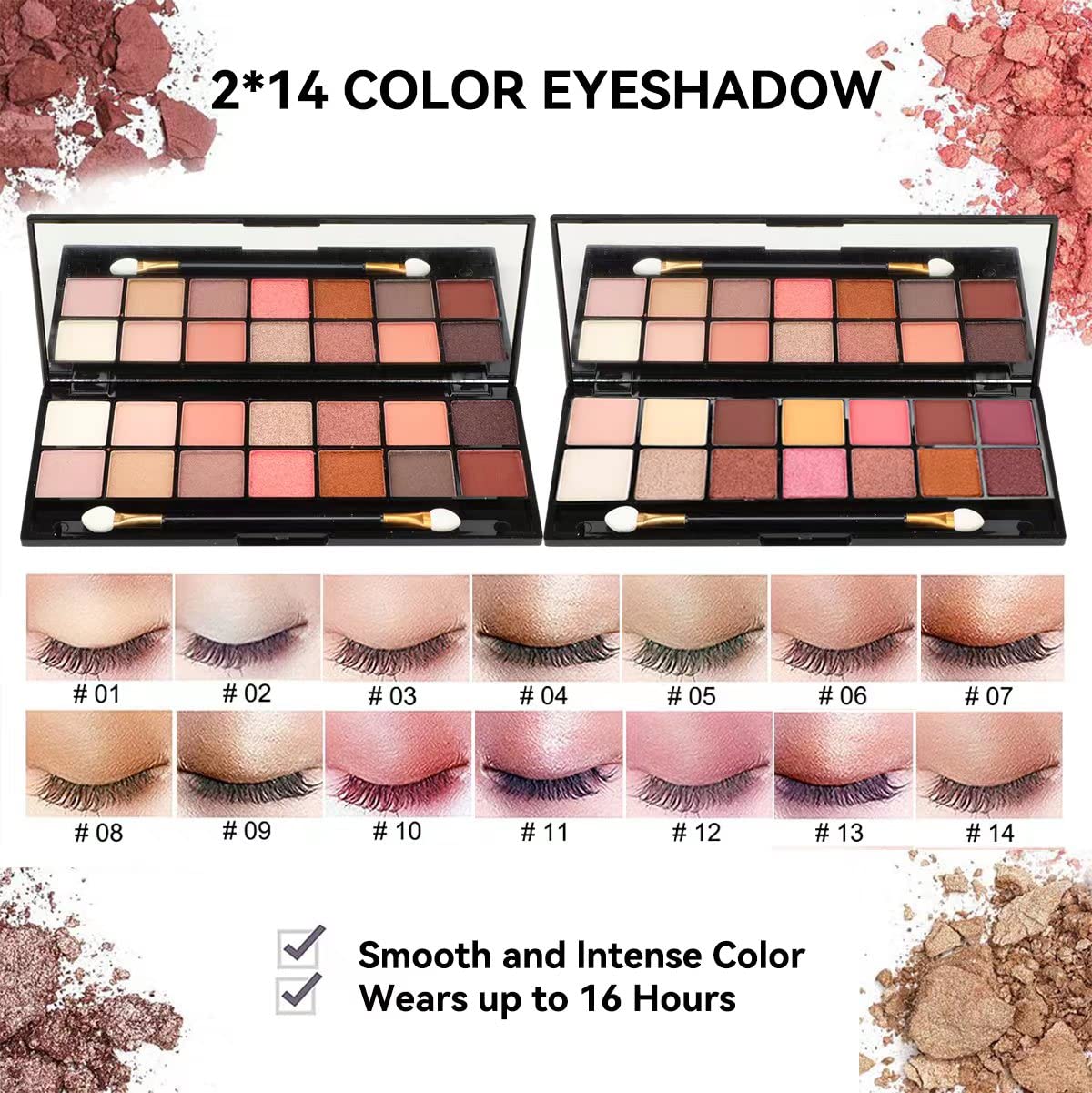 KARUIZI eyeshadow palette close-up showing pigment variety for versatile looks