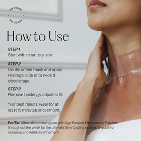 Karuna mask applied on neck and chest demonstrating contour fit and lift