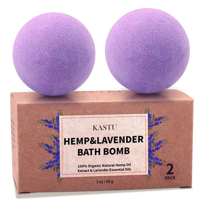 kastu front packaging showing two bath bombs and benefits