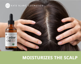 Kate Blanc Cosmetics label close-up showing cold-pressed organic ingredient list
