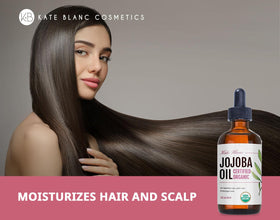Kate Blanc jojoba oil used with gua sha tool for gentle facial massage benefits