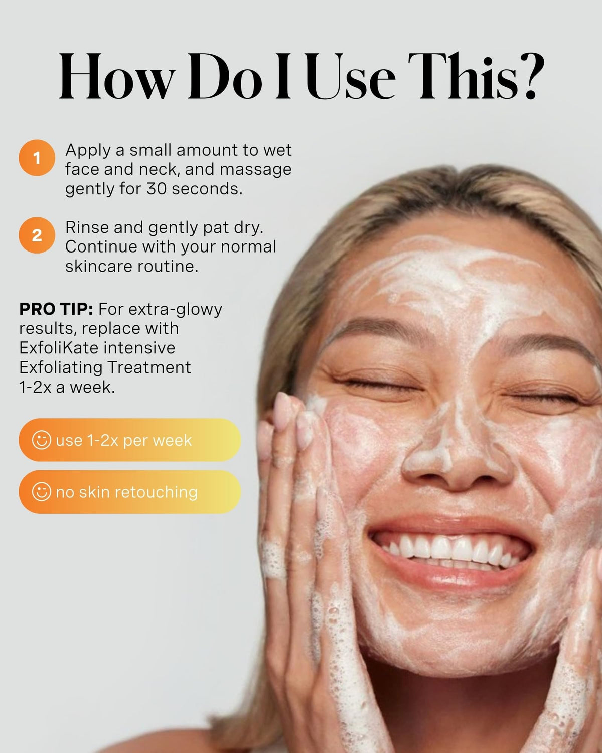 Kate Somerville cleanser being applied to wet face for effective cleansing