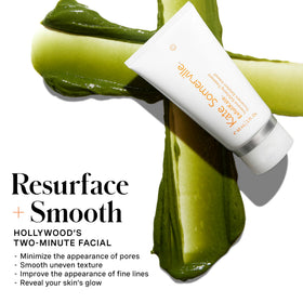 Kate Somerville side-by-side before and after scale, illustrates improved skin texture
