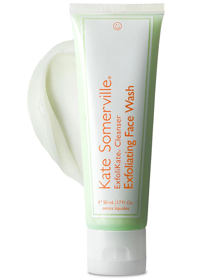 Kate Somerville front tube showing product name and compact size for travel convenience