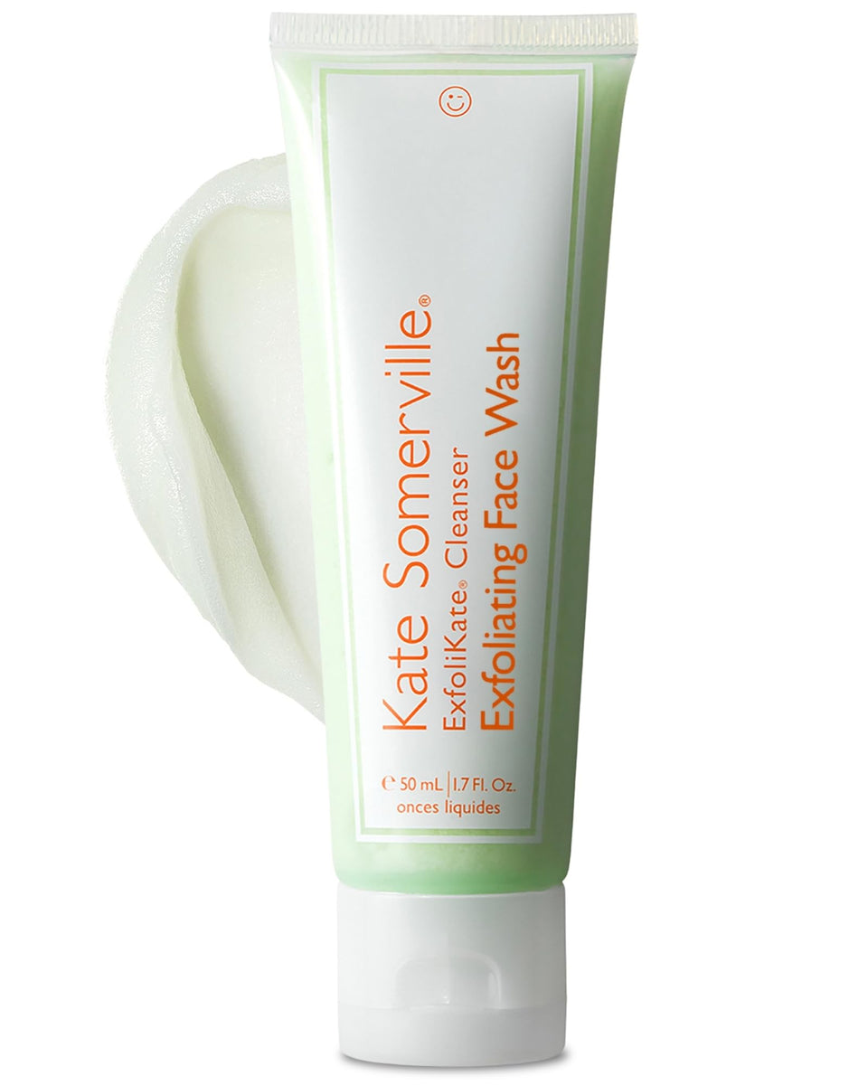 Kate Somerville front tube showing product name and compact size for travel convenience