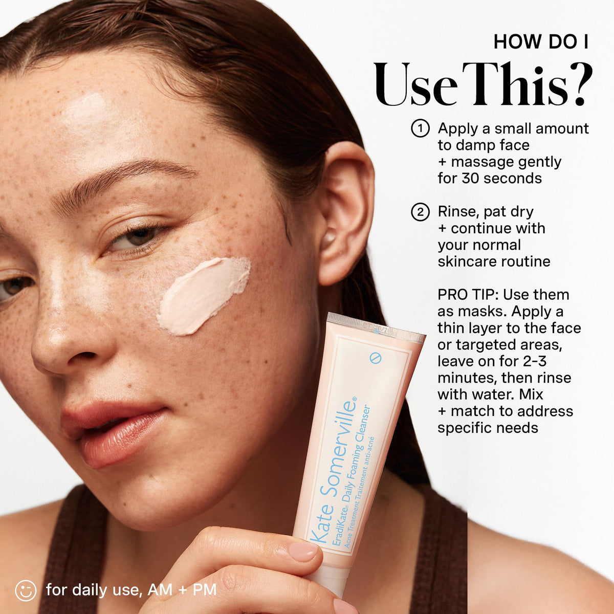 Kate Somerville Goat Milk cleanser texture swatch offering soothing hydration