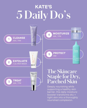 Kate Somerville in-hand application showing gentle massage and calming