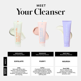 Kate Somerville three cleansers arranged flatlay for routine versatility