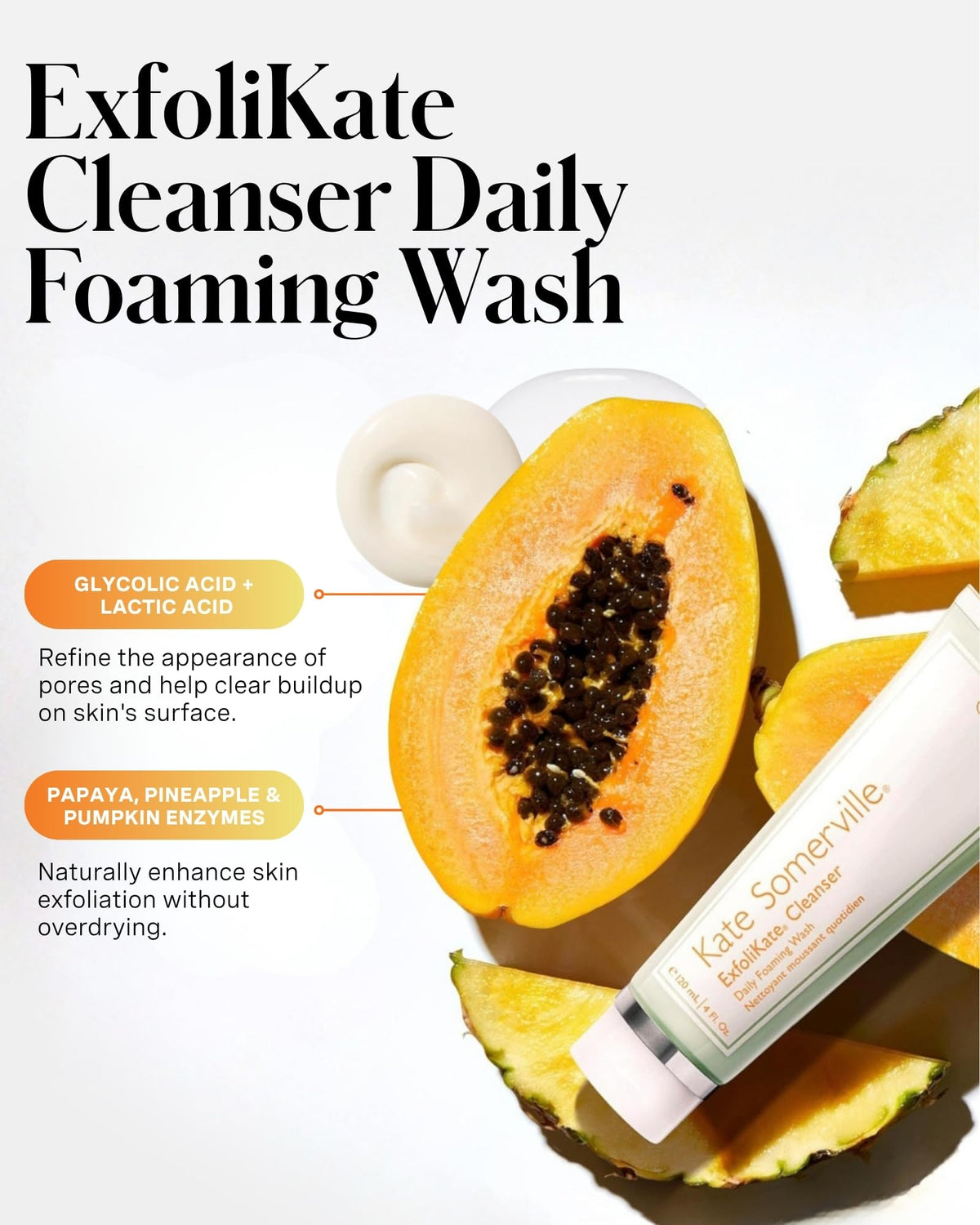 Kate Somerville back label highlighting ingredients and usage instructions for clarity