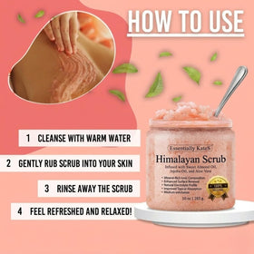Feet and elbows being exfoliated with KateS scrub, showing targeted rough-area improvement