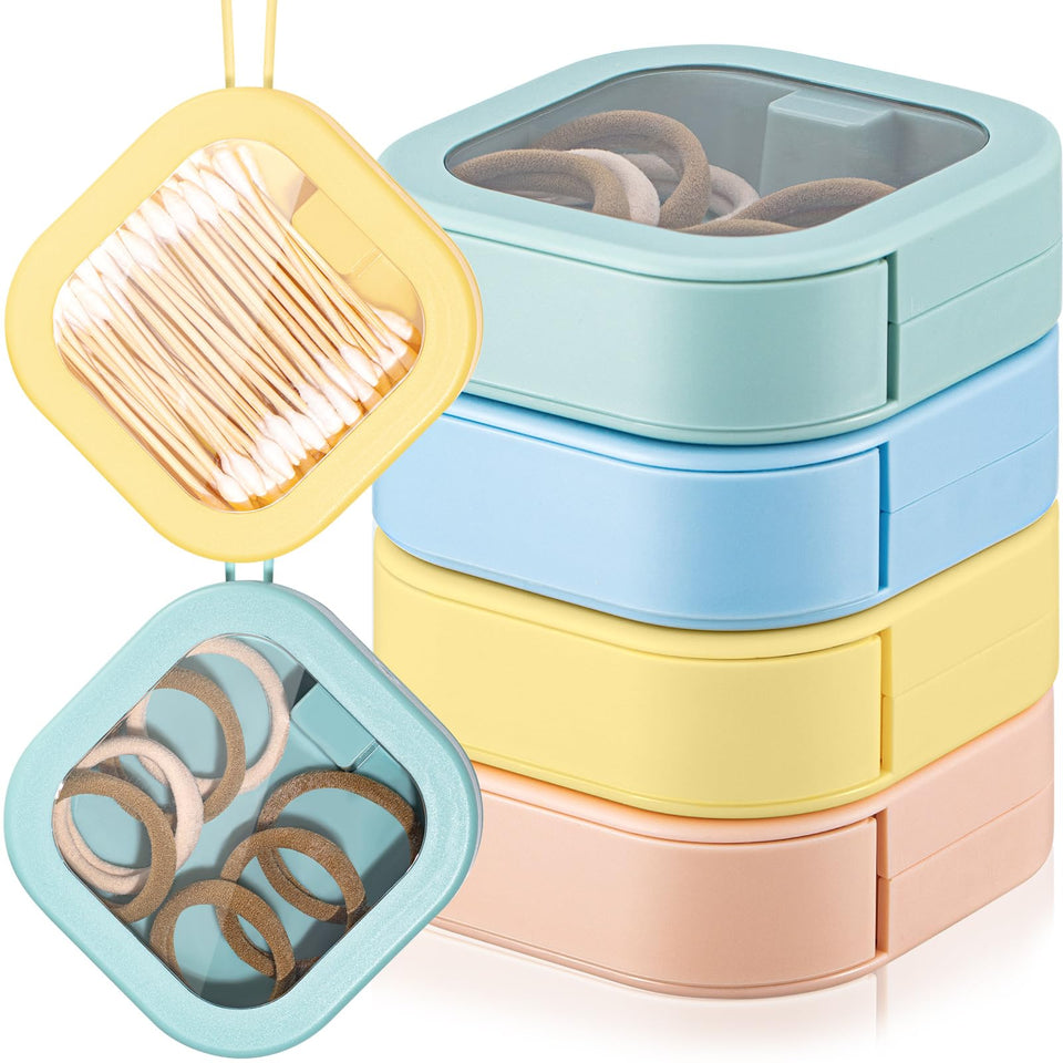 kathfly front packaging showing colorful stackable cases and compact storage benefit
