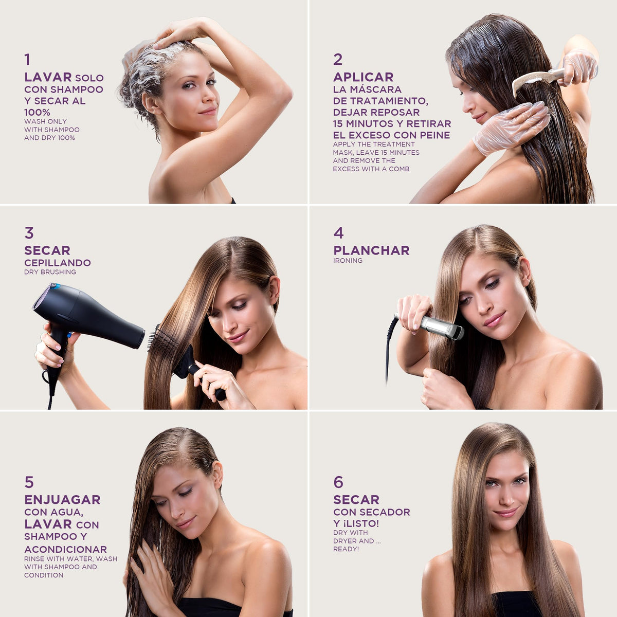 KATIVA closeup of treated hair texture for smoother finish