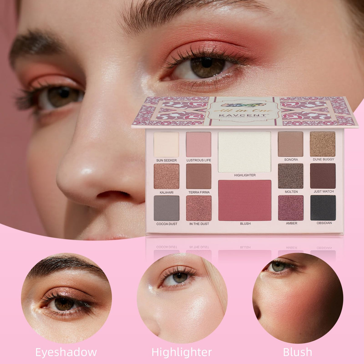 KAVCENT foundation and concealer bottles shown for even coverage