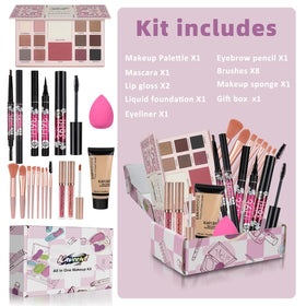 KAVCENT open 14-color palette with highlighter and blush for easy selection