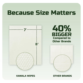 Kawala wipe being discarded indicating convenient, low-mess post-use cleanup