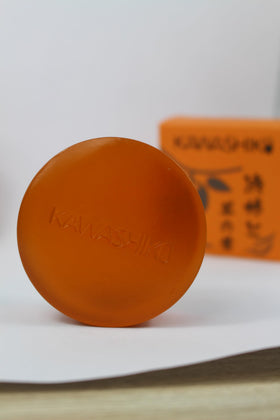 KAWASHIKI soap on bathroom shelf conveying artisanal freshness and routine use