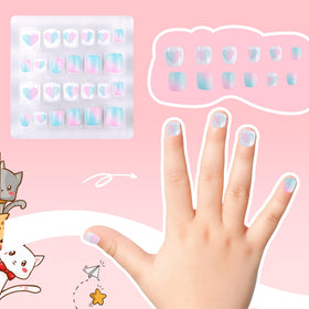kawyehu child hands wearing short press-on nails for playful look