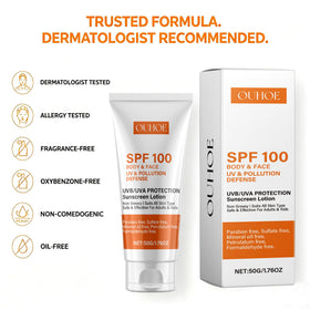 KAXIMIGEFU applied to neck and décolletage showing targeted protection benefit