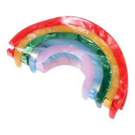 KCHIES front view rainbow claw clip showing colorful design and secure hold
