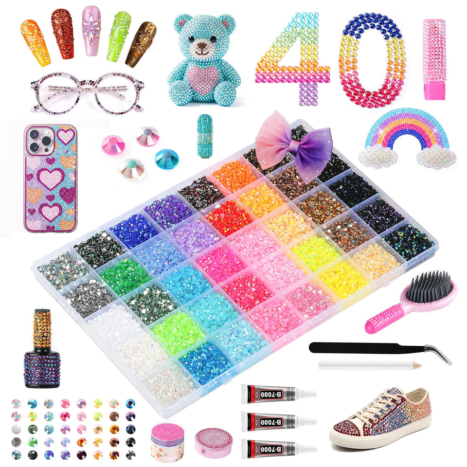 Kdpuei front packaging showing complete bedazzler kit for quick crafting