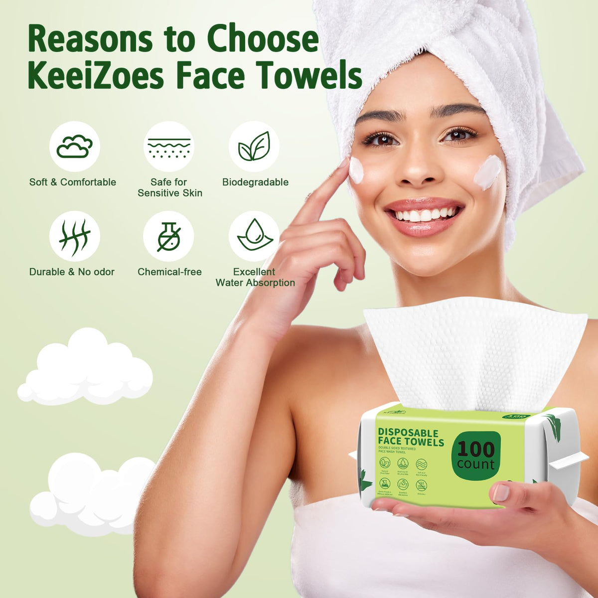 KeeiZoes removing makeup in use demonstrating effective lint-free cleansing