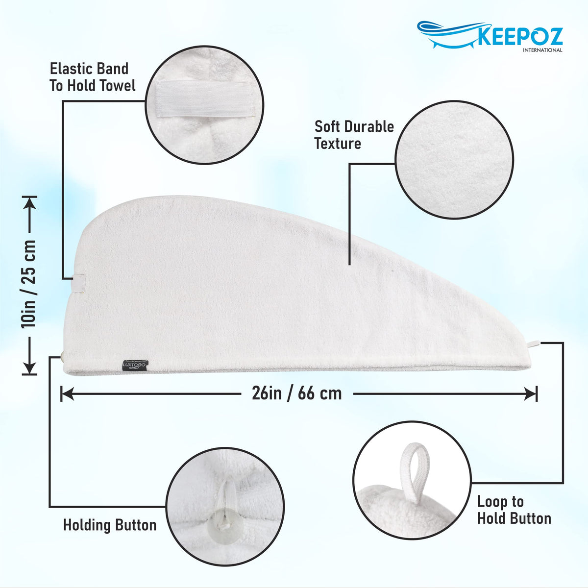 KEEPOZ close-up of cotton terry loops demonstrating plush absorbency