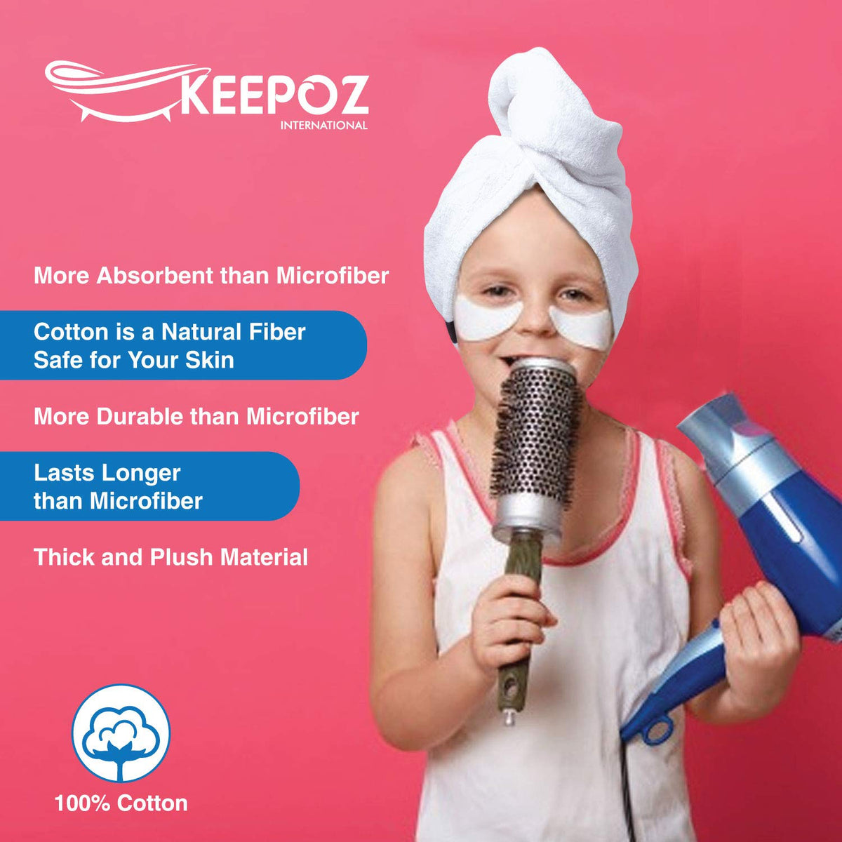 KEEPOZ lifestyle spa scene with turban suggesting relaxing routine