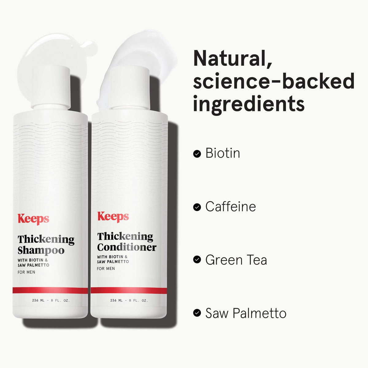 Keeps bottle label detail showing ingredients and DHT-support benefit
