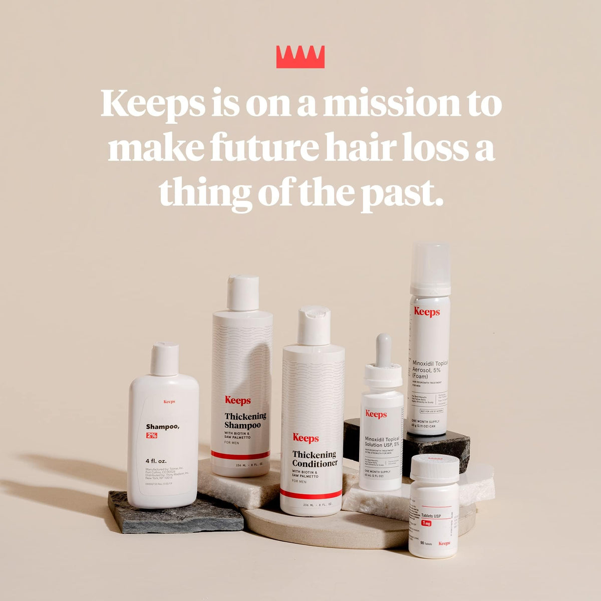 Keeps bottle styled on bathroom shelf conveying daily routine and grooming benefit