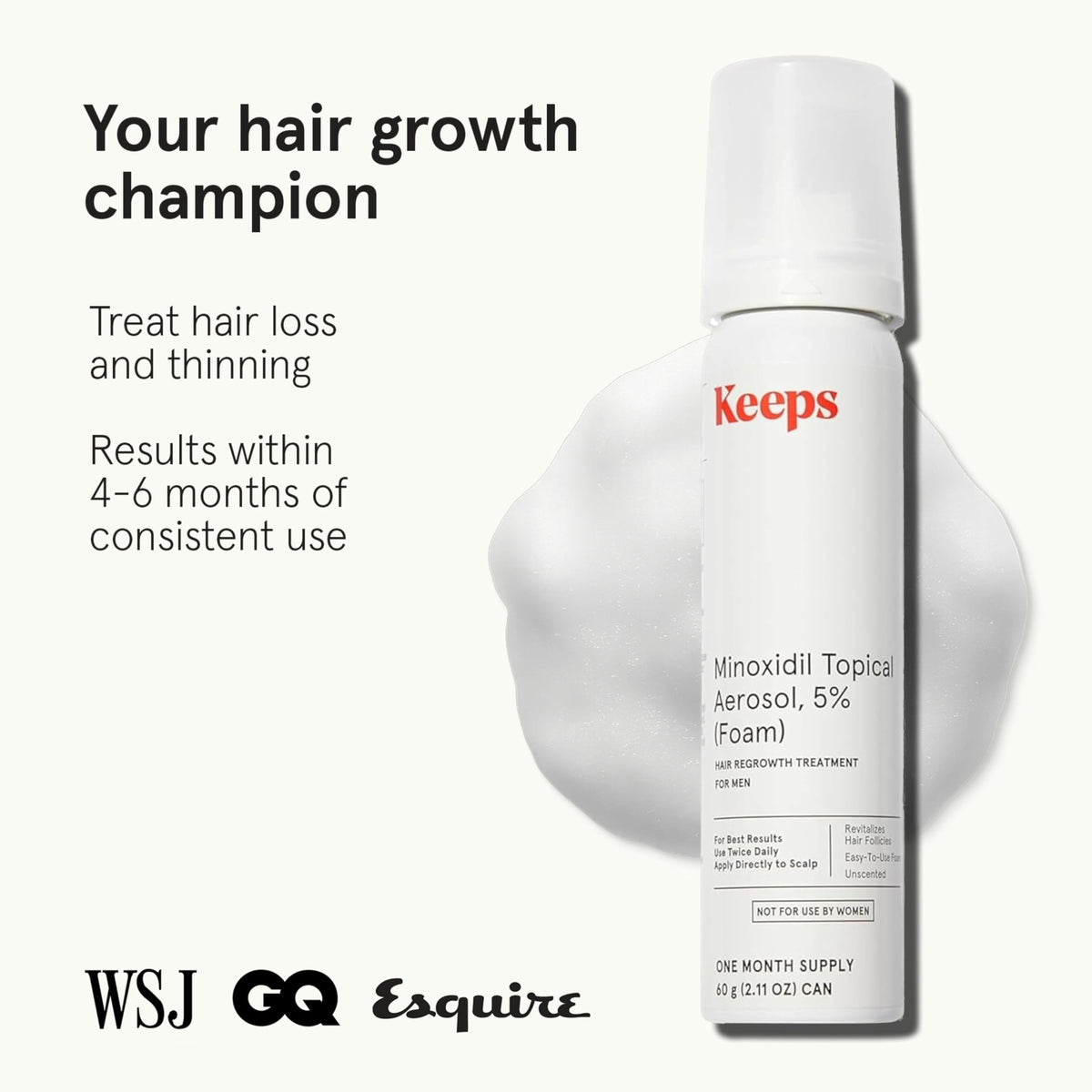 Keeps aerosol dispenser close-up highlighting easy, mess-free application benefit