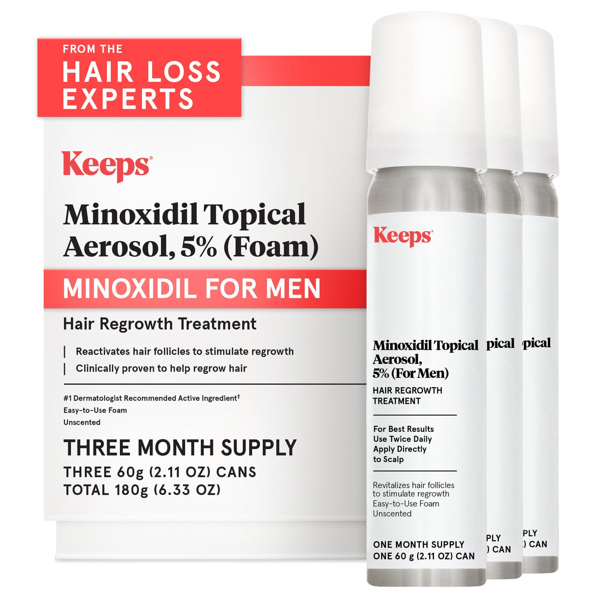 Keeps front packaging showing three-bottle supply and clear labeling benefit