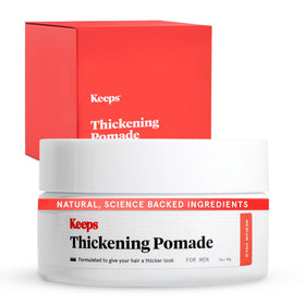 Keeps pomade front packaging showing brand and matte finish benefit