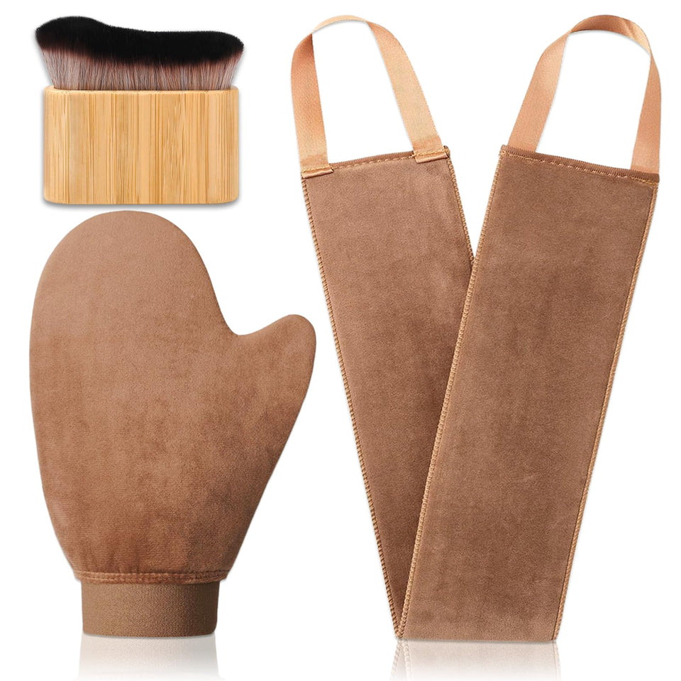 KELILO front view of full 3-in-1 tanning kit showing included pieces and benefits