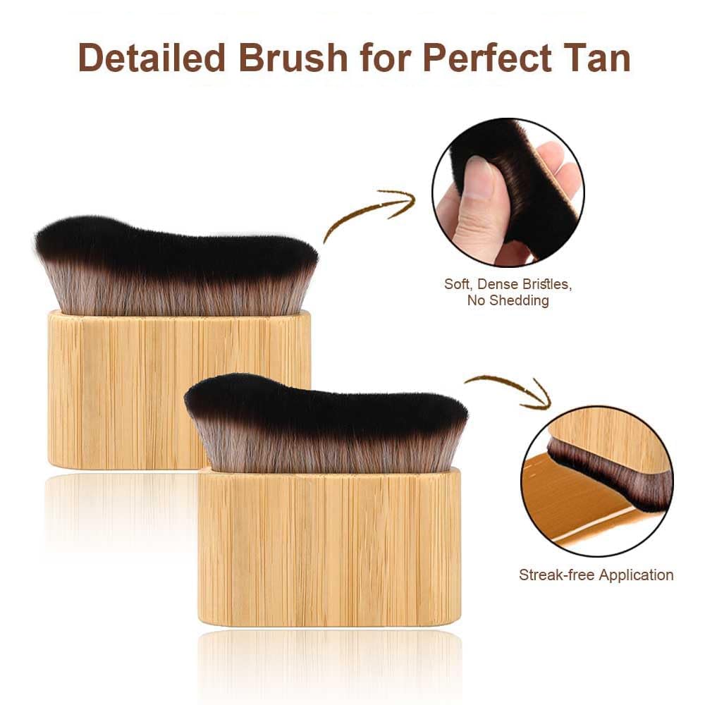 KELILO kabuki brush bristles close-up for even blending and no shedding