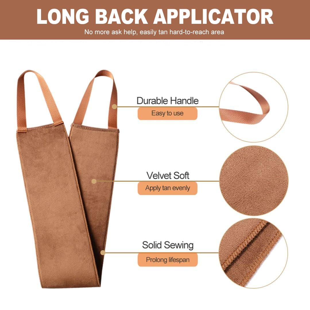 KELILO tanning mitt worn on hand showing secure fit and controlled application