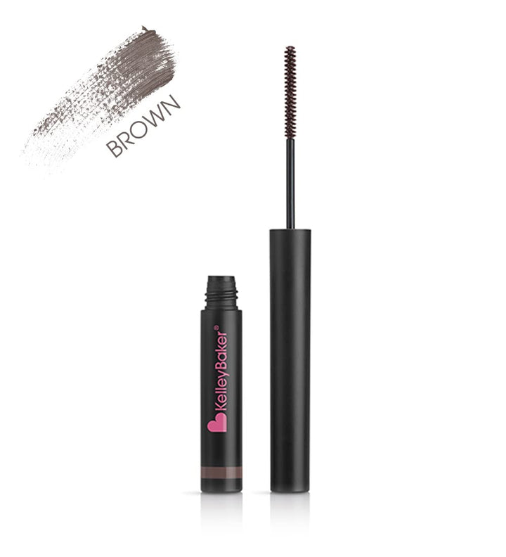 Kelley Baker Brow Gel Brown front packaging showing compact tube and label